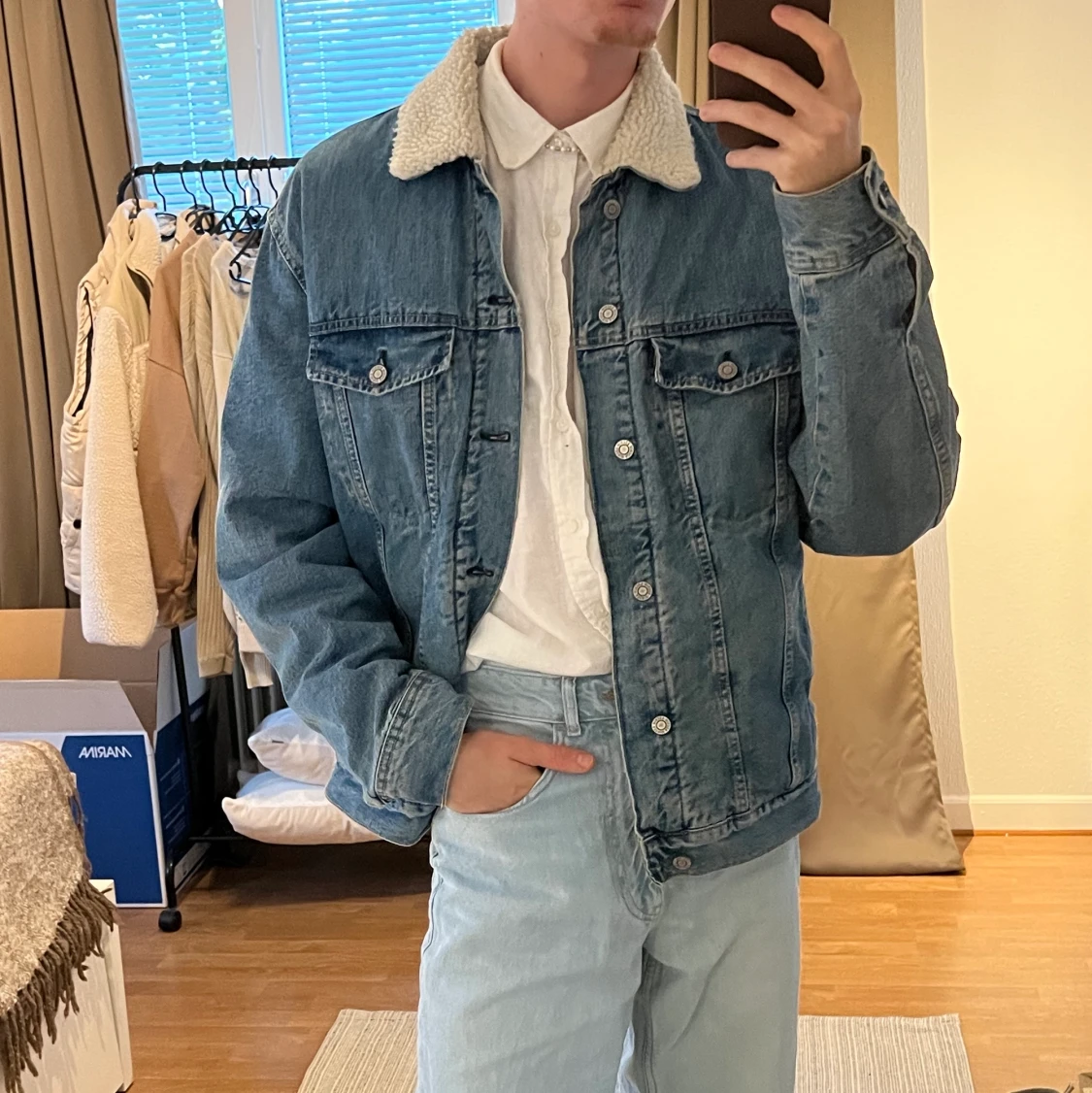 Jeans Jacka med Foder från H&M Strl L