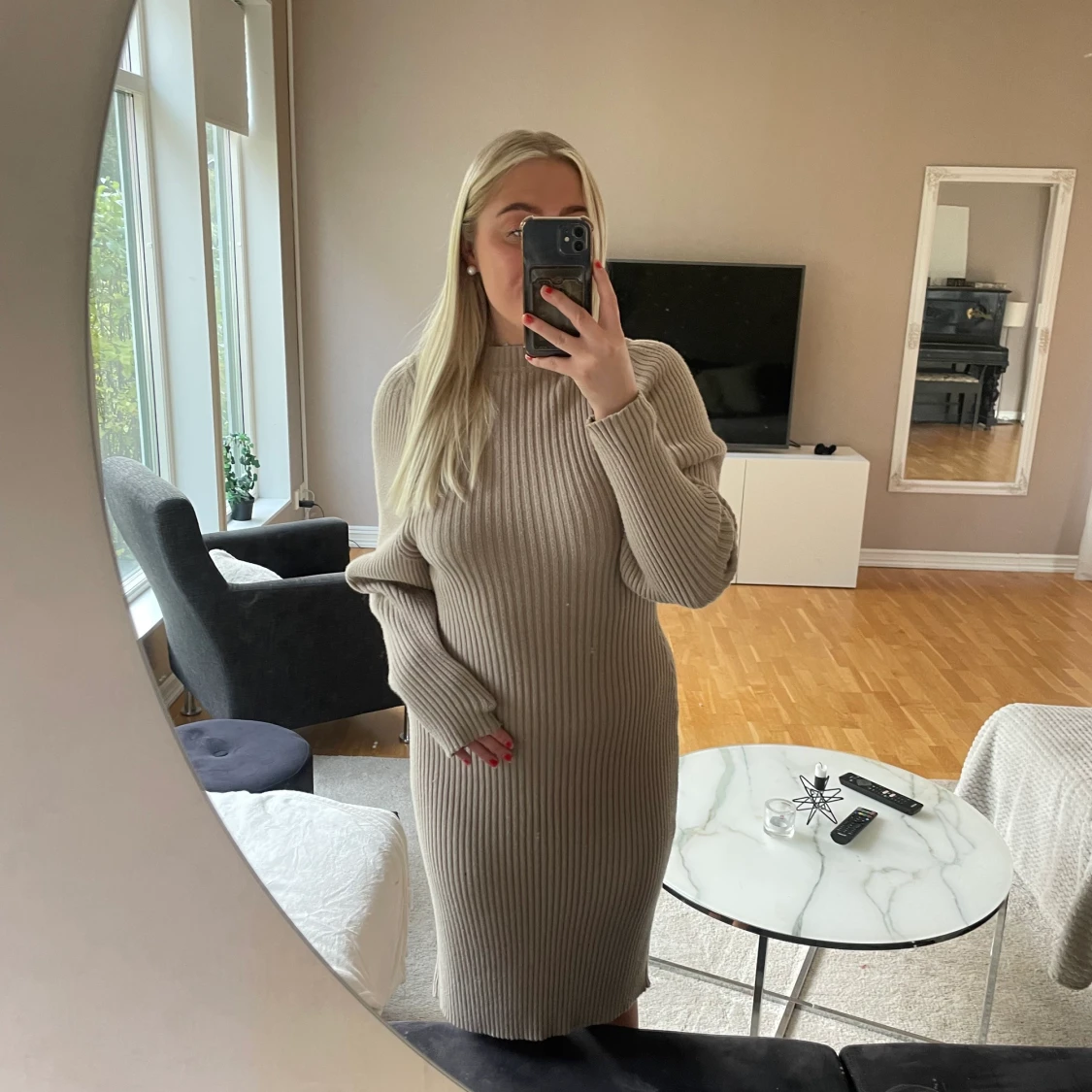 superfin stickad höstklänning - 90