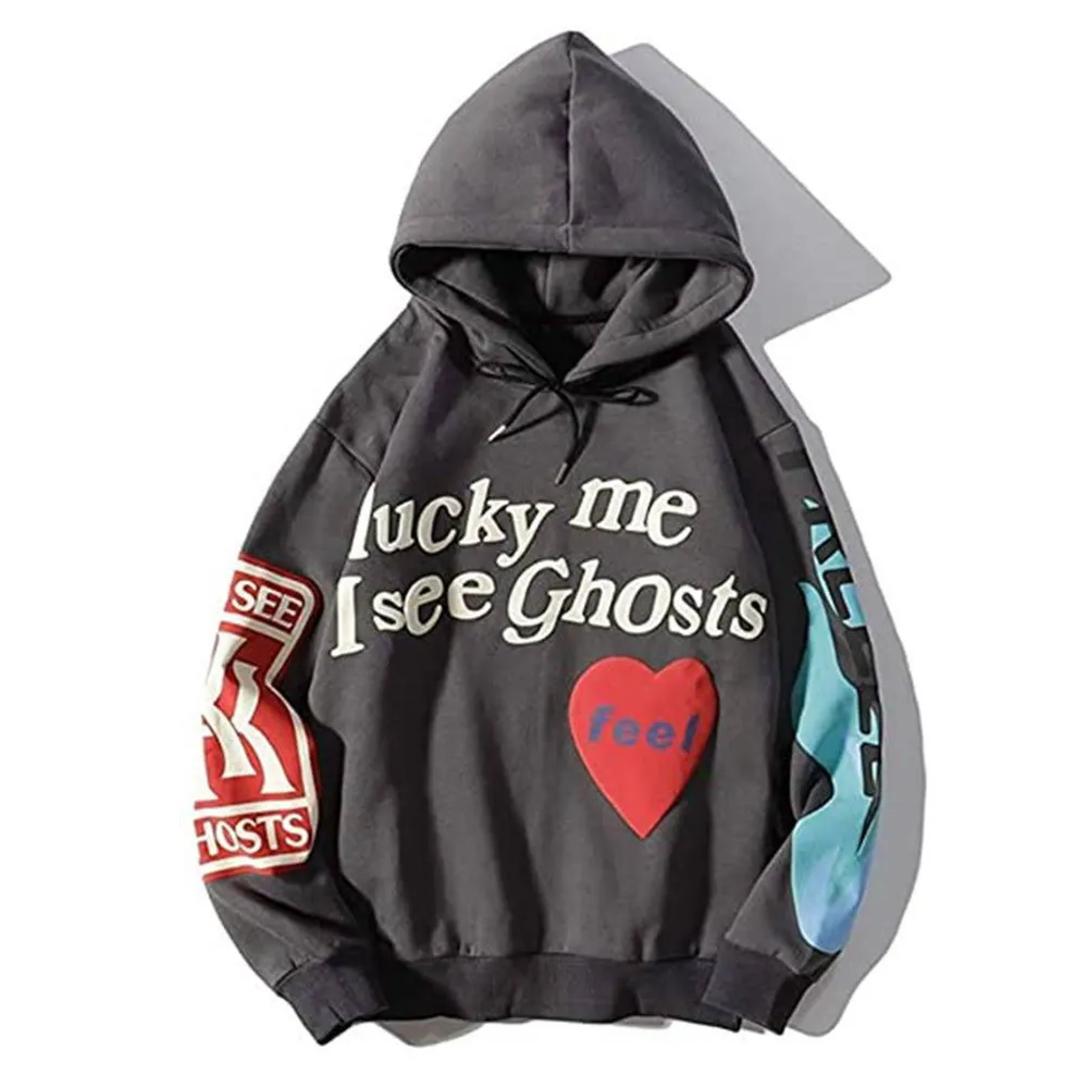 En lucky me i see ghosts hoodie från kanye west. Helt i nyskick, använd typ 3 gånger. Köpt för 800kr🐝. Hoodies.