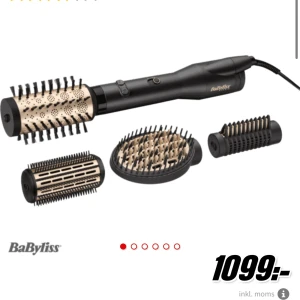 Roterande värmeborste - Fyra olika verktyg som man kan välja mellan ingår. Använd fåtal gånger.