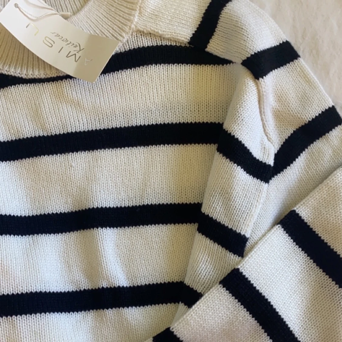 Trendigt stickad rutig tröja  - 90