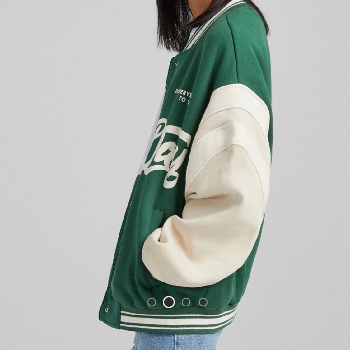 Grön/vit baseballjacka - 91