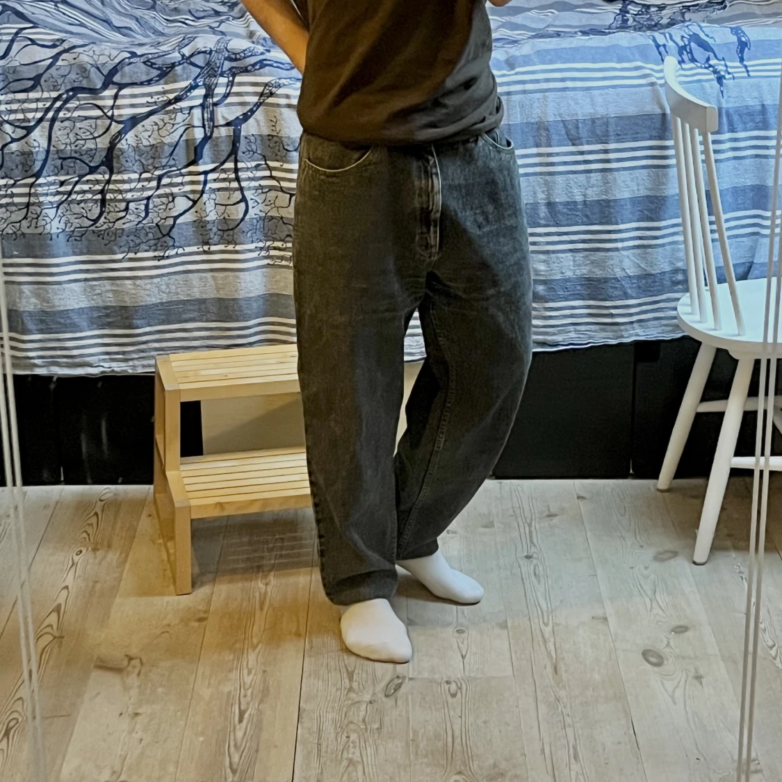 Svarta Baggy Lee-Jeans - 90