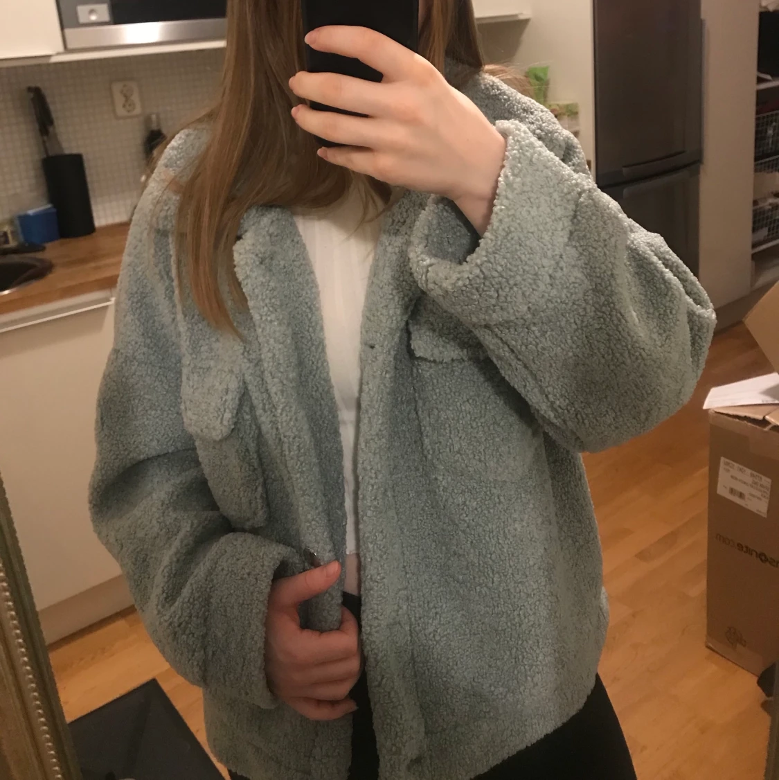 Missguided mintgrön oversized teddyjacka - 90