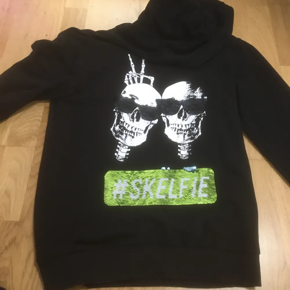 Hoodie i bra skick med paljetter . Hoodies.