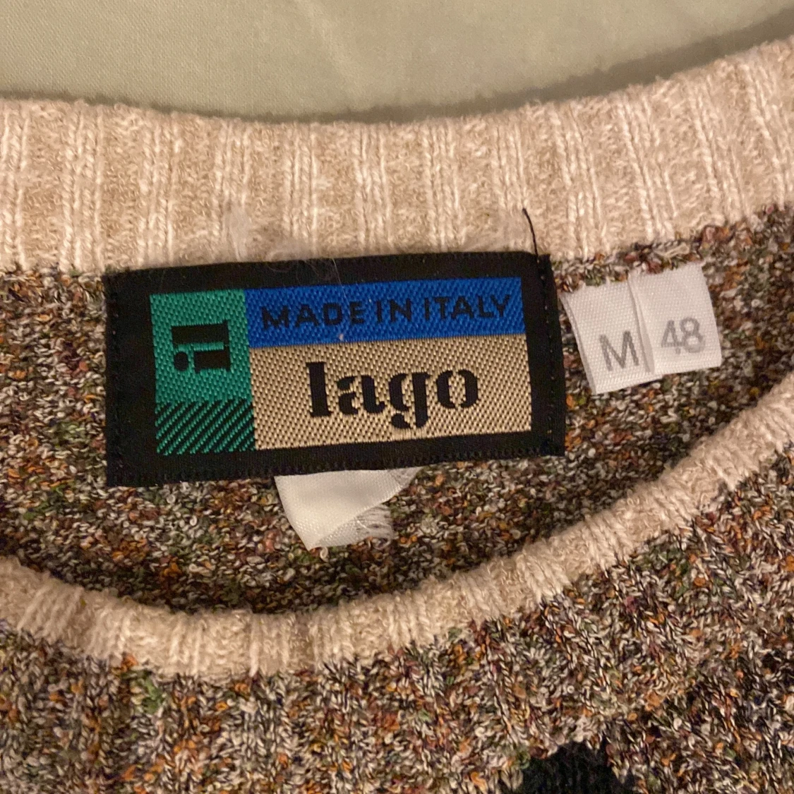 brun rutig stickad tröja  - 91