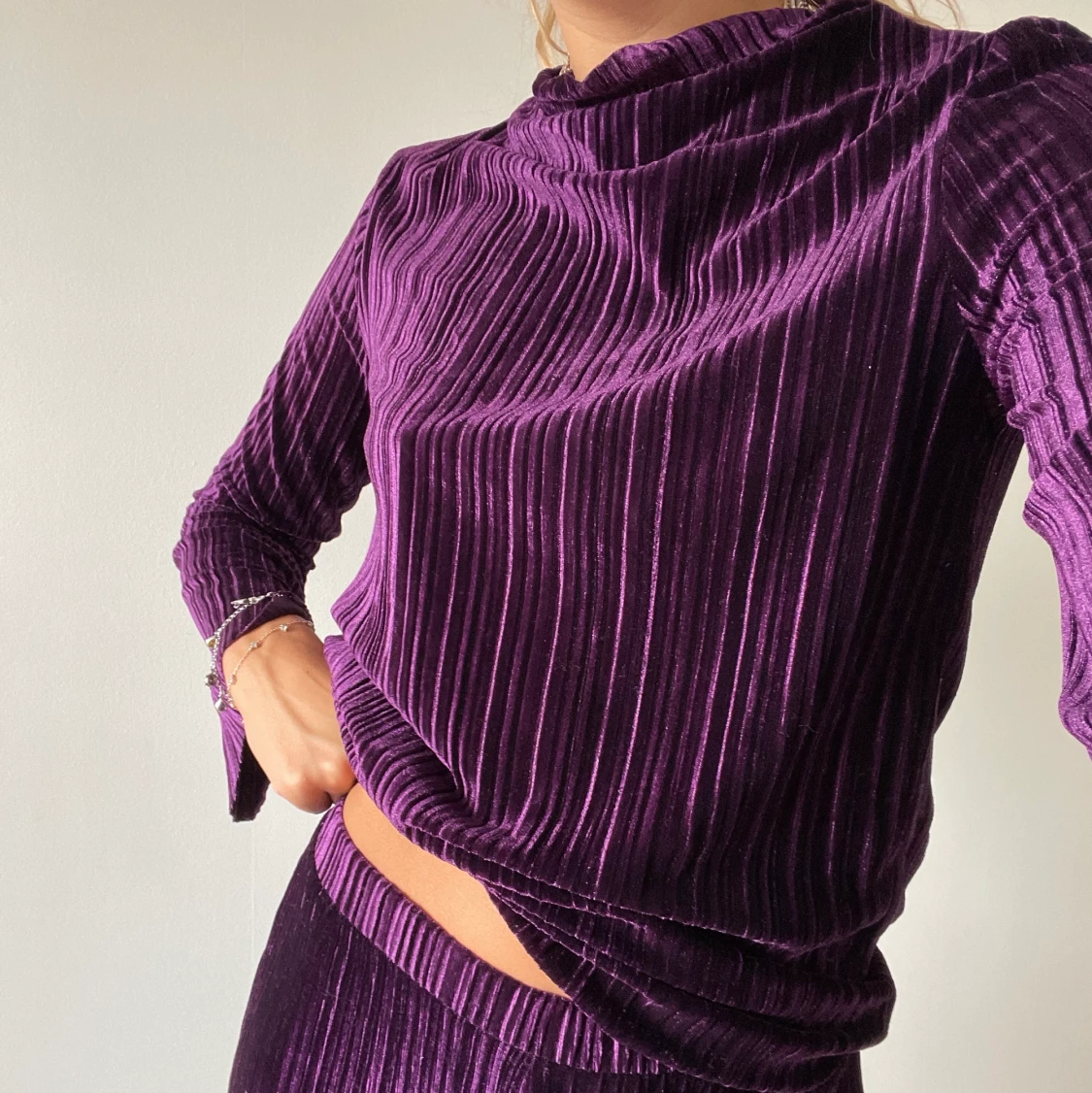Plisserat lila set