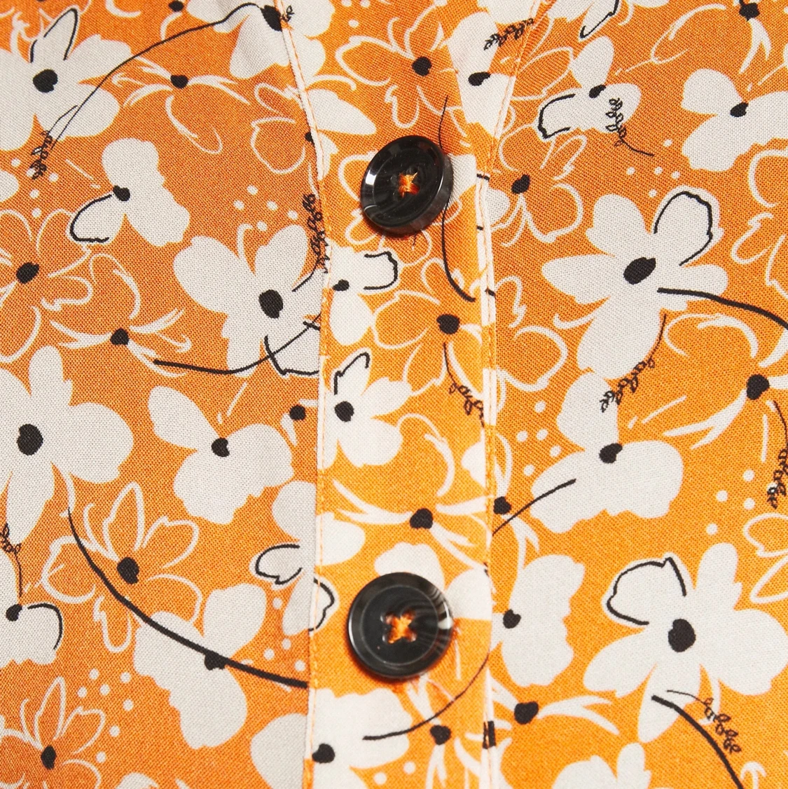 Orange blommig klänning Stl S - 90