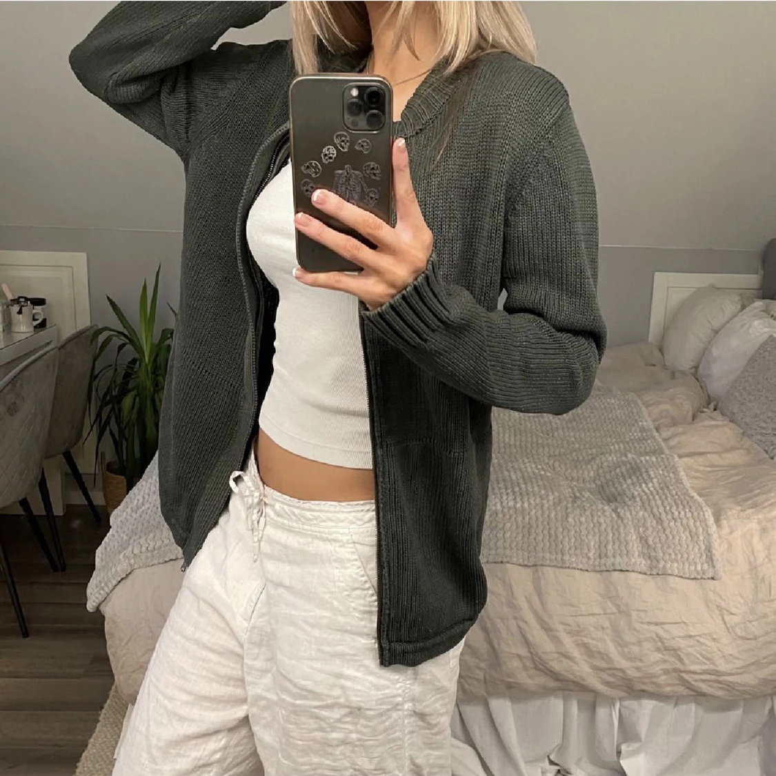 Oversize zip tröja - 90