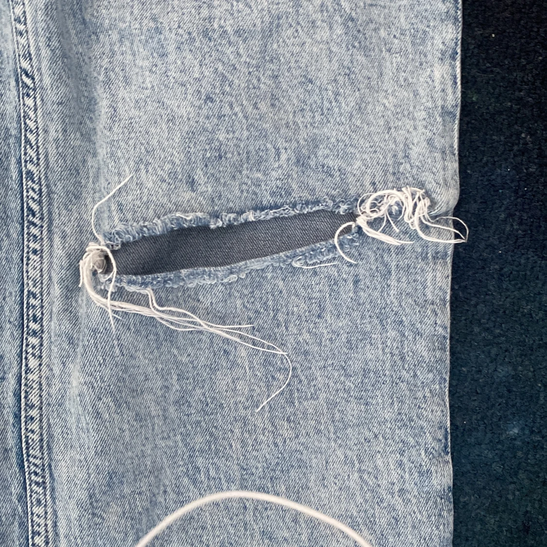 Blå ripped baggy jeans🤍 - 90
