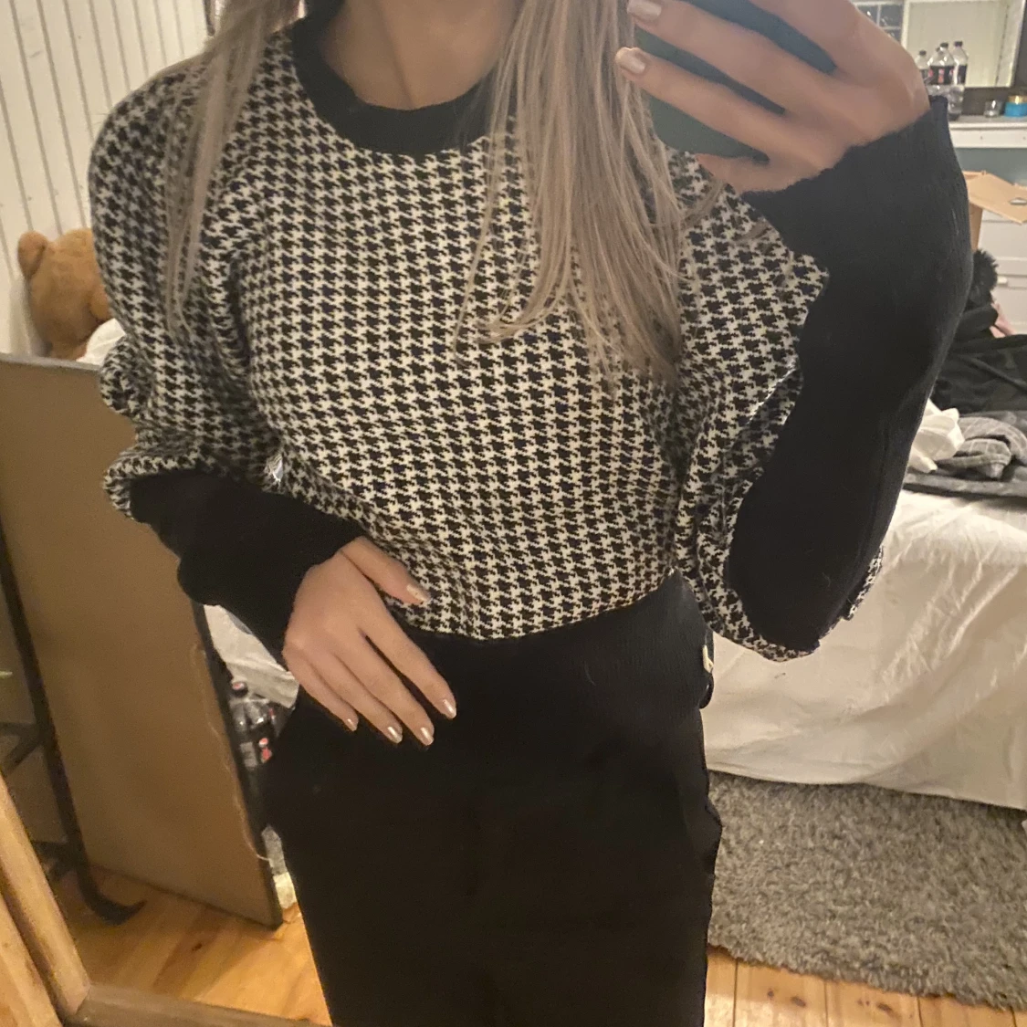 Hundtandsmönstrad tröja - 90