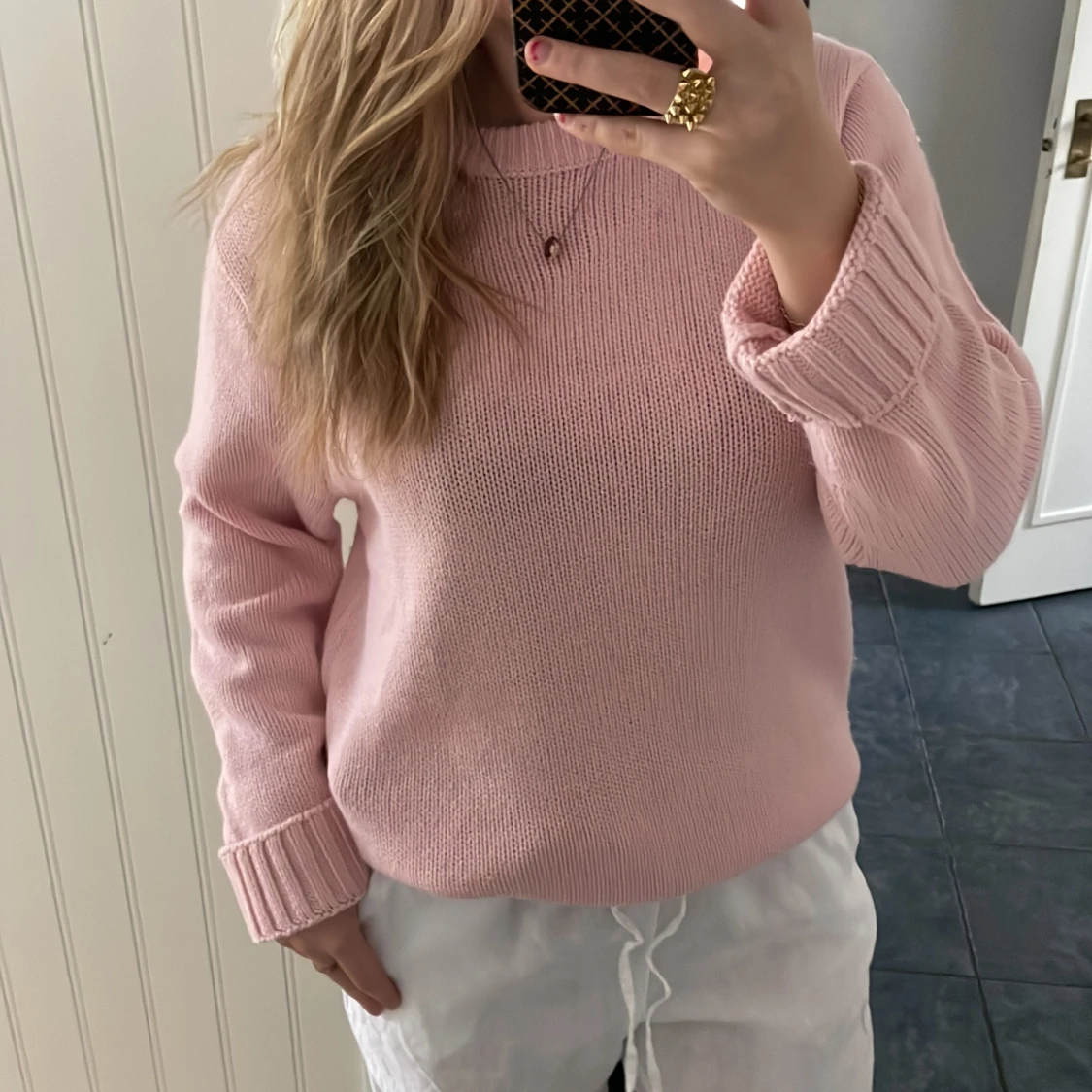 Rosa stickad tröja💗