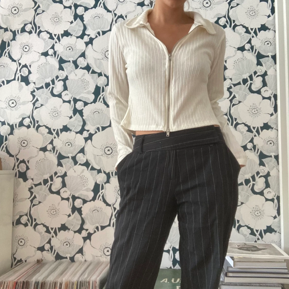 Långärmad tröja med dragkedja