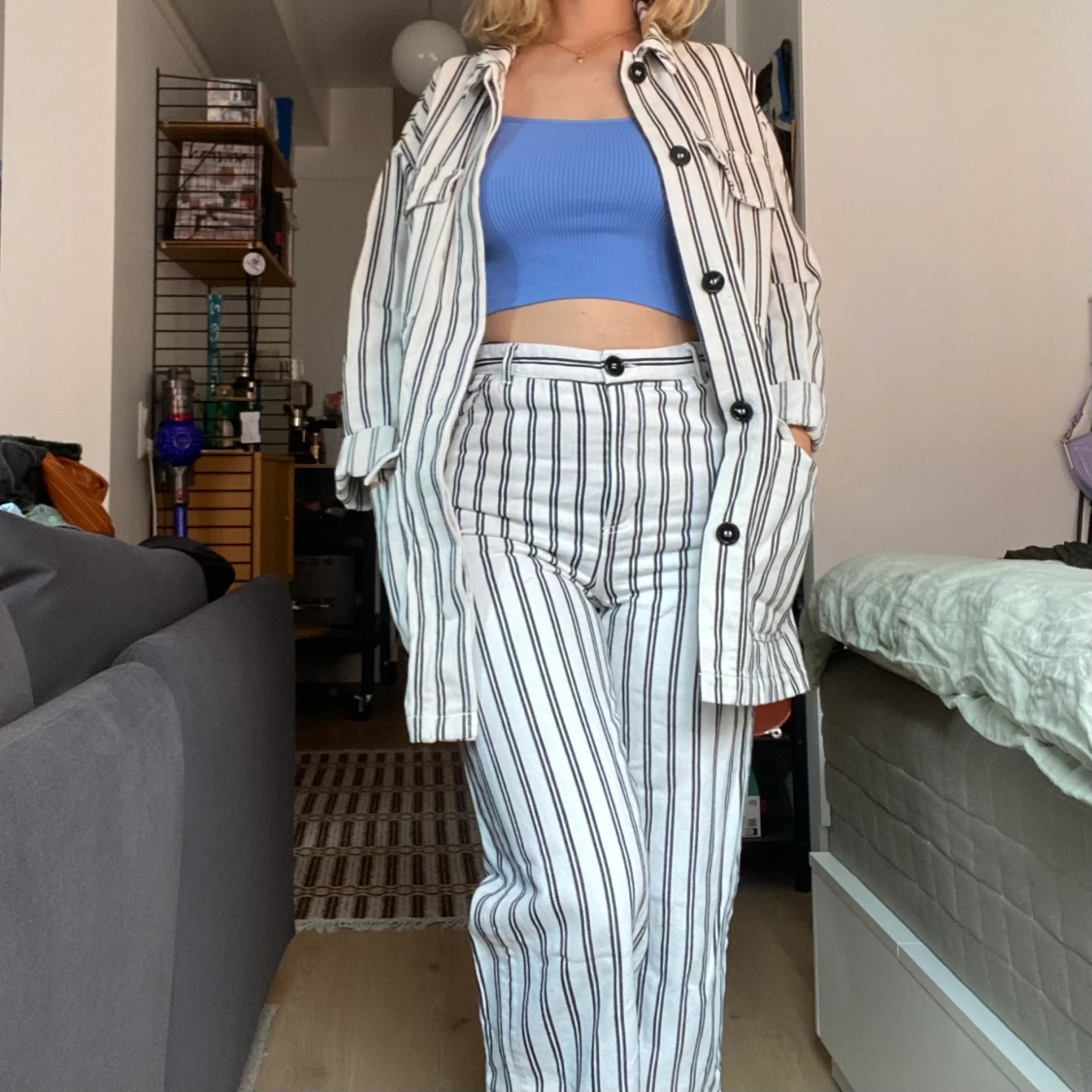 Randigt svartvitt set - 90