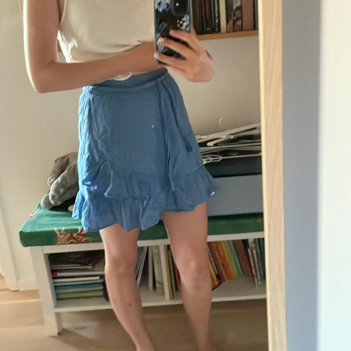 Blå volangkjol - 90