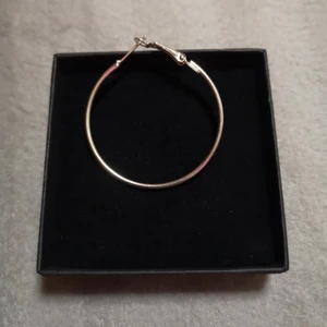 Örhänge - Ett silvrigt ring örhänge. Det var två från början men det andra har försvinnit och dessutom går det lika bra med ett och en sten i andra örat kanske. Skriv helst till mig så blir frakten billigare än om du trycker på köp nu😊🤘
