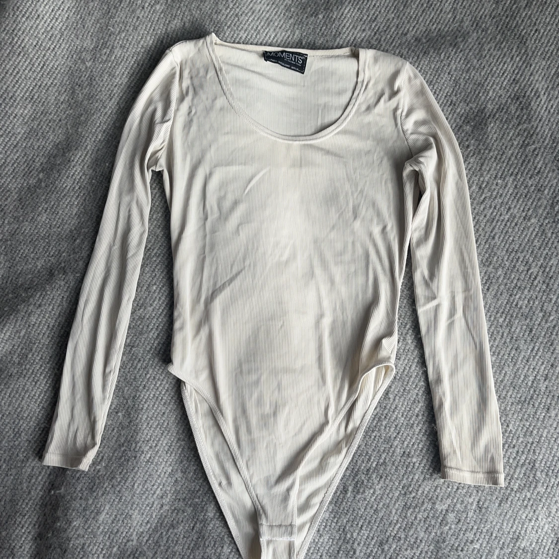 Vit ribbad bodysuit - 91