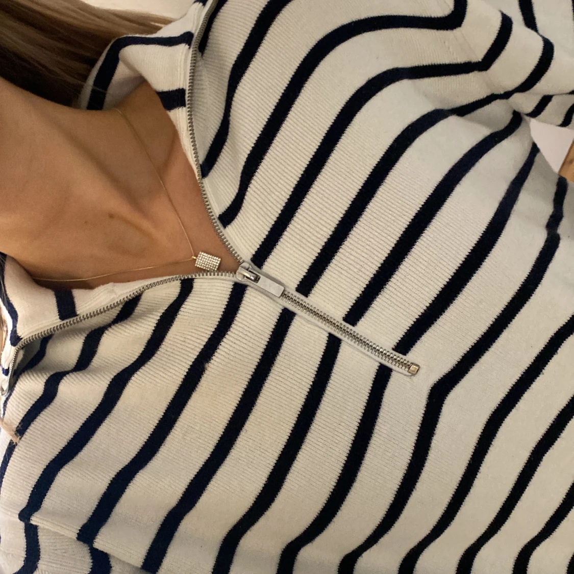 Randig ziptröja - 90