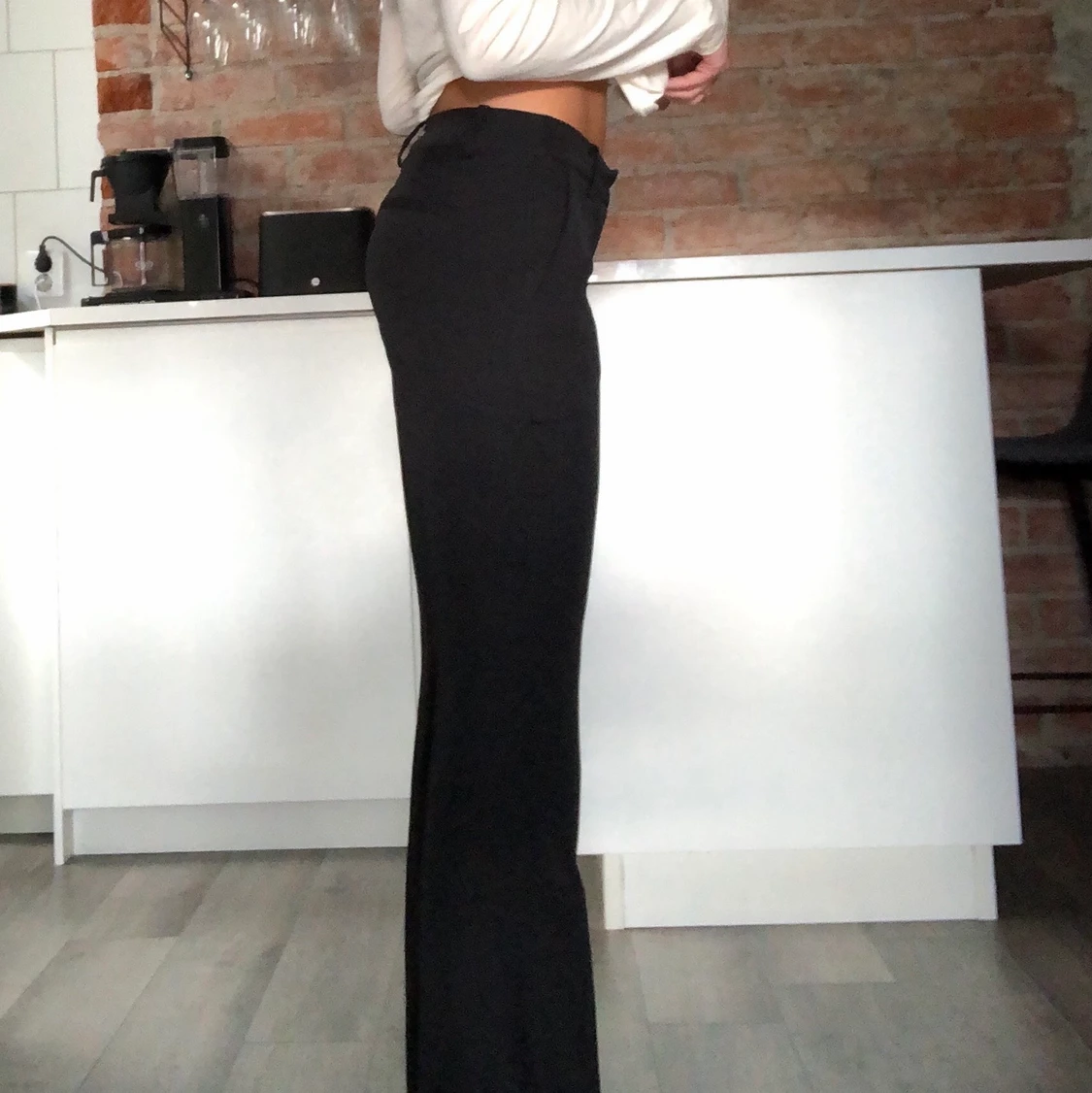 lågmidjade kostymbyxor - 90