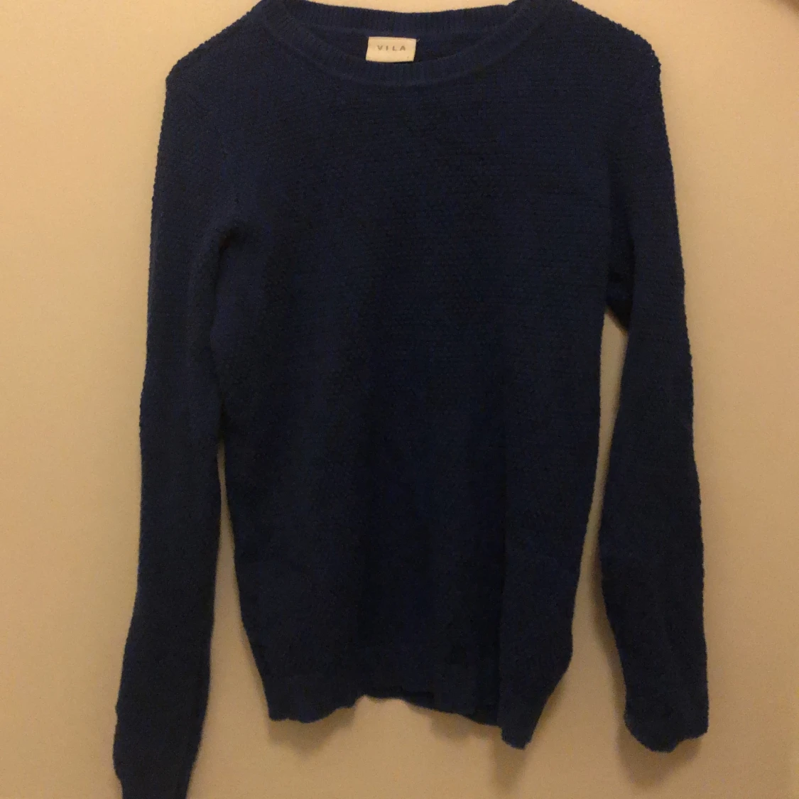 Blå stickad tröja  - 90