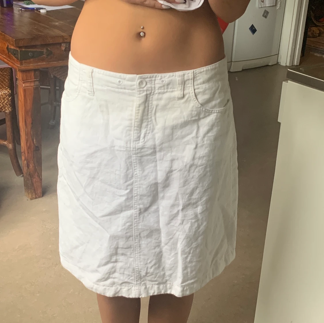 Vit lågmidjad kjol - 91