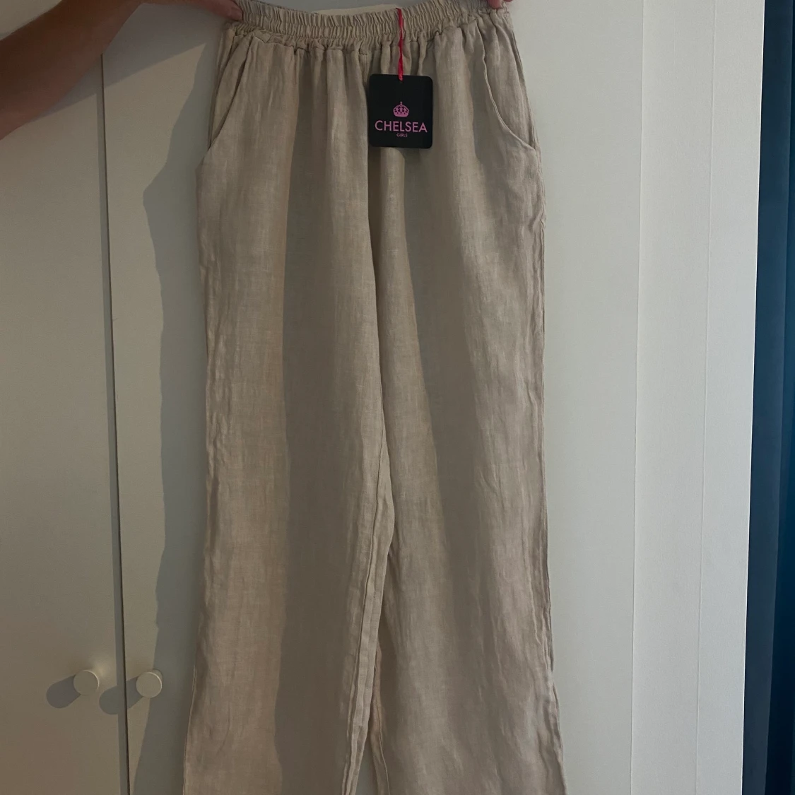 Beiga linnebyxor chelsea