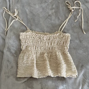 Zara topp - Topp från zara i linne liknande material, stl S, 175+frakt