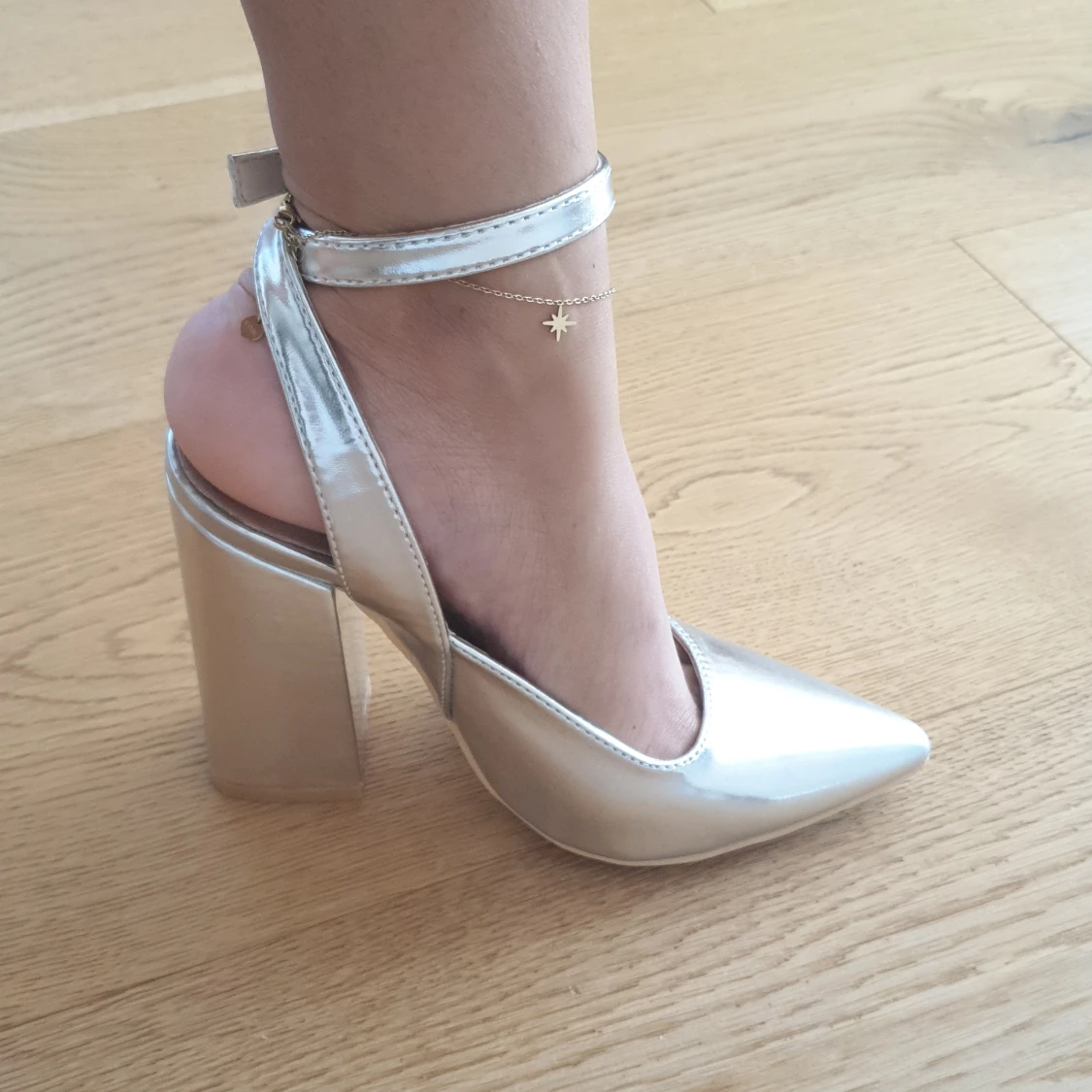 Silver high heels - 90