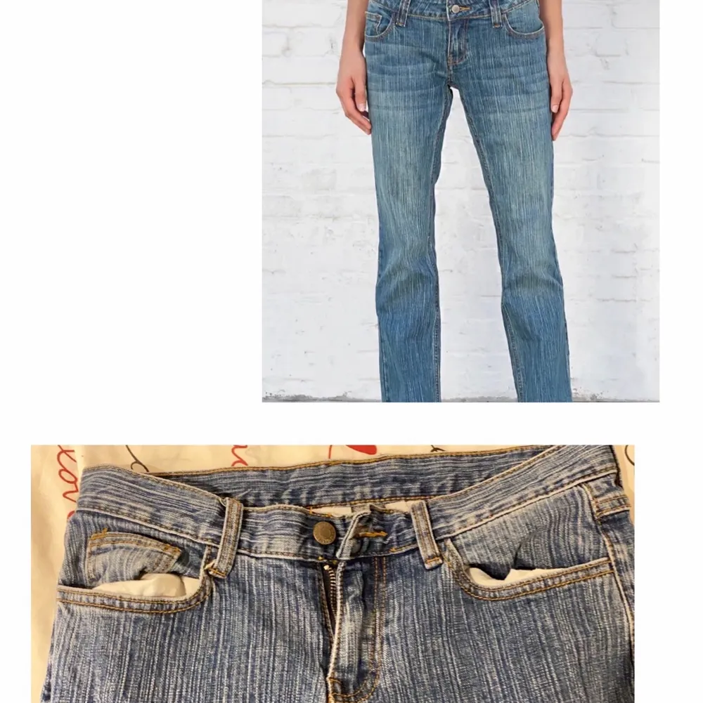 Low waist jeans från brandy melville. Suuuper fina och är i perfect skick. Säljer på g av att jag har ändrat min stil lite! Använda bara en gång. Nypris:400kr. Jeans & Byxor.