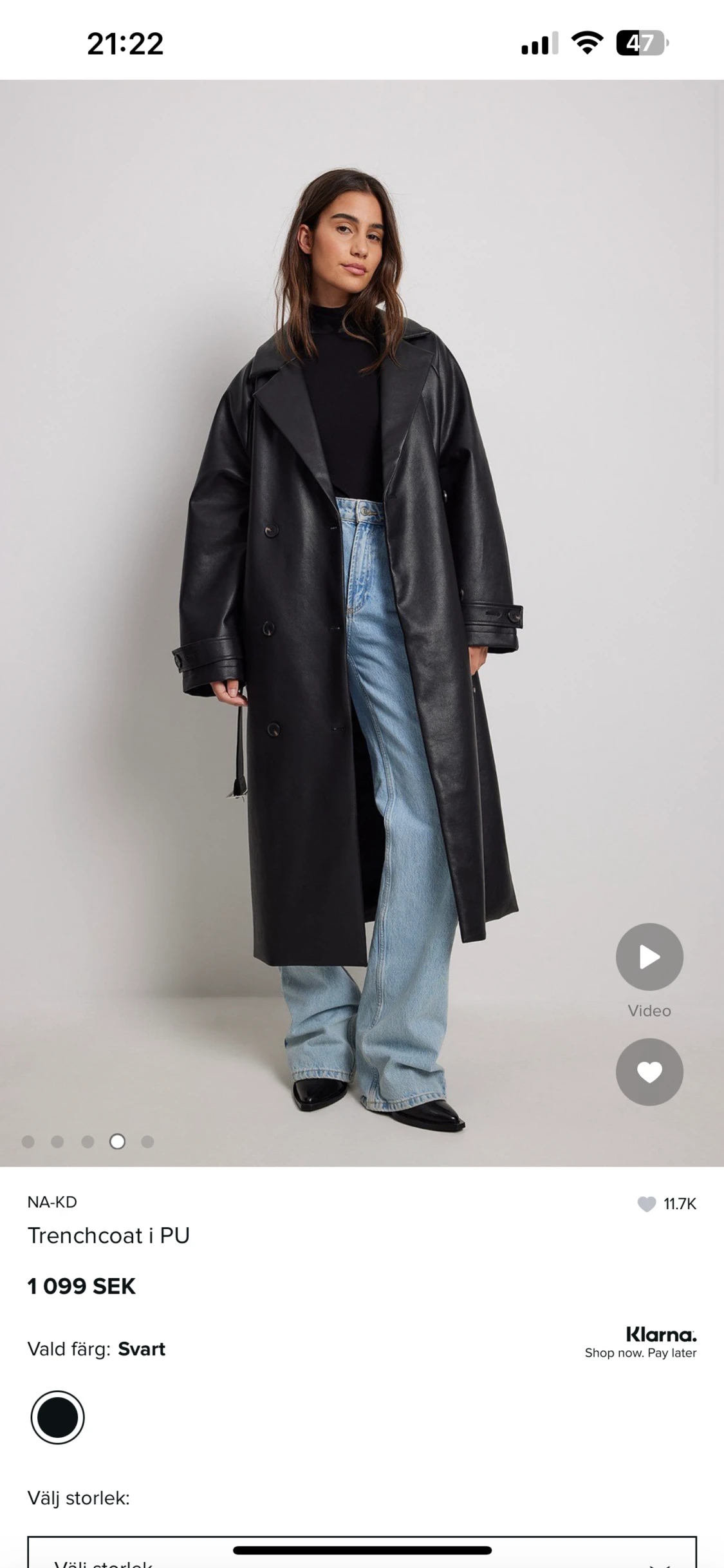 Skinn trenchcoat  - 90