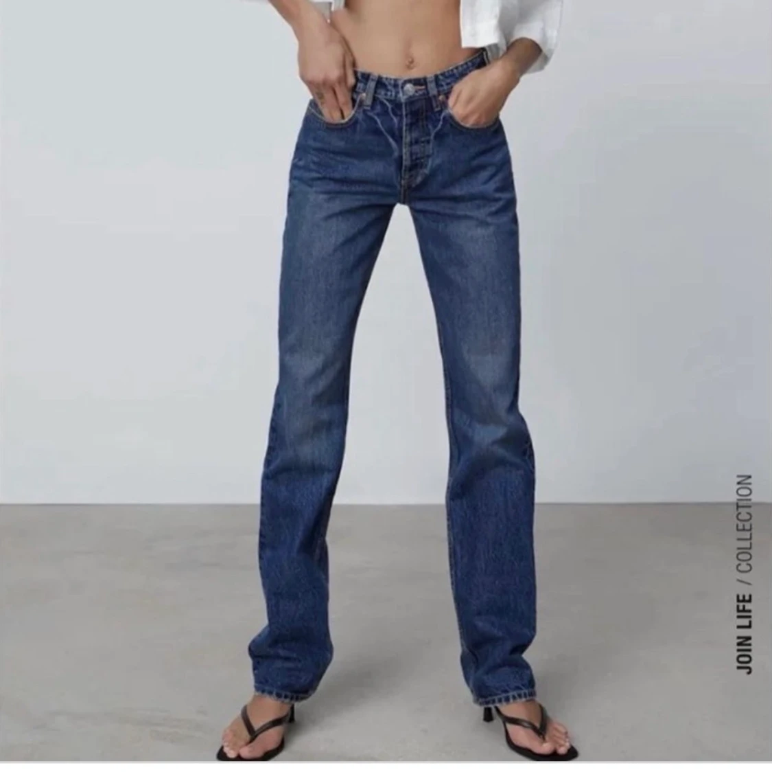 Mörkblå zara jeans