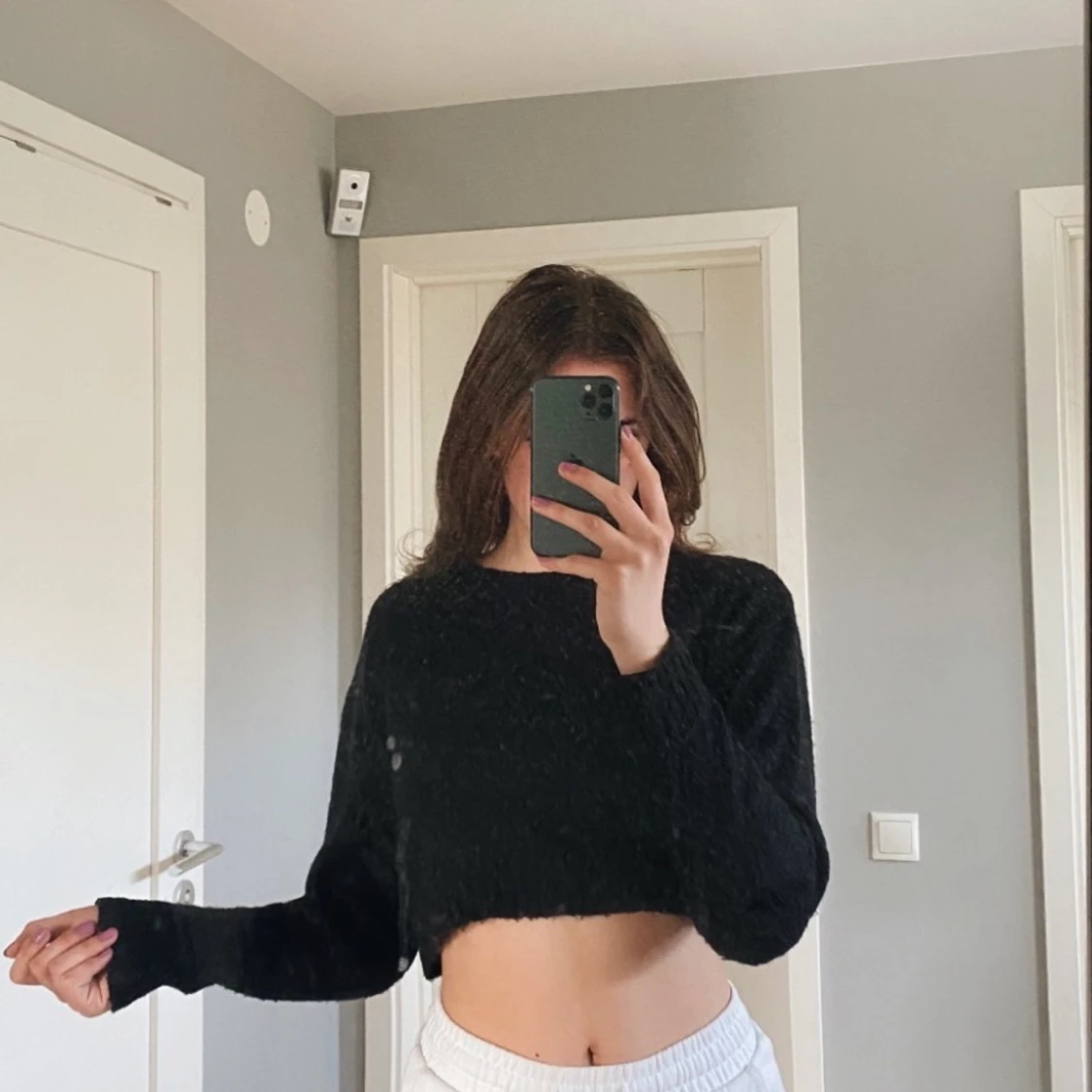 Svart stickad tröja - 90