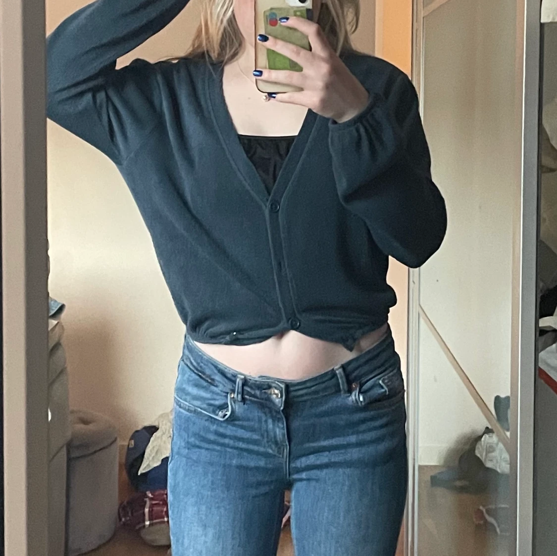 Marinblå kofta - 91