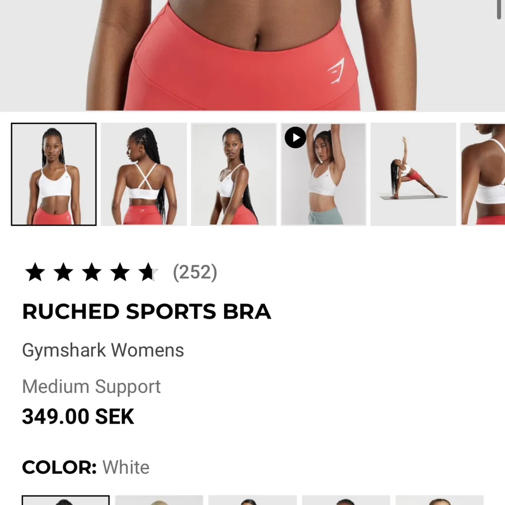 Sport-bh från gymshark. Den gråa färgen säljs inte mer. Nypris 349kr. Skriv prisförslag eventuellt . Övrigt.