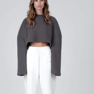 Grå sweatshirt - Säljer denna mörkgråa croppade Lxa the lable sweatshirten i strl S då den inte kommer till användning längre. Jättebra skick och använd ett fåtal gånger. Köparen står för frakten💕