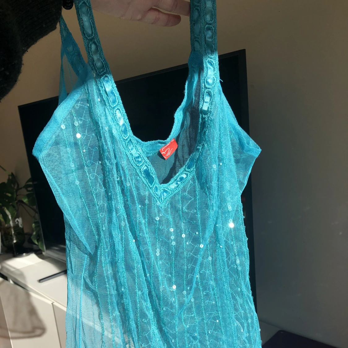 Lingerie turkos/blå med paljetter  - 91