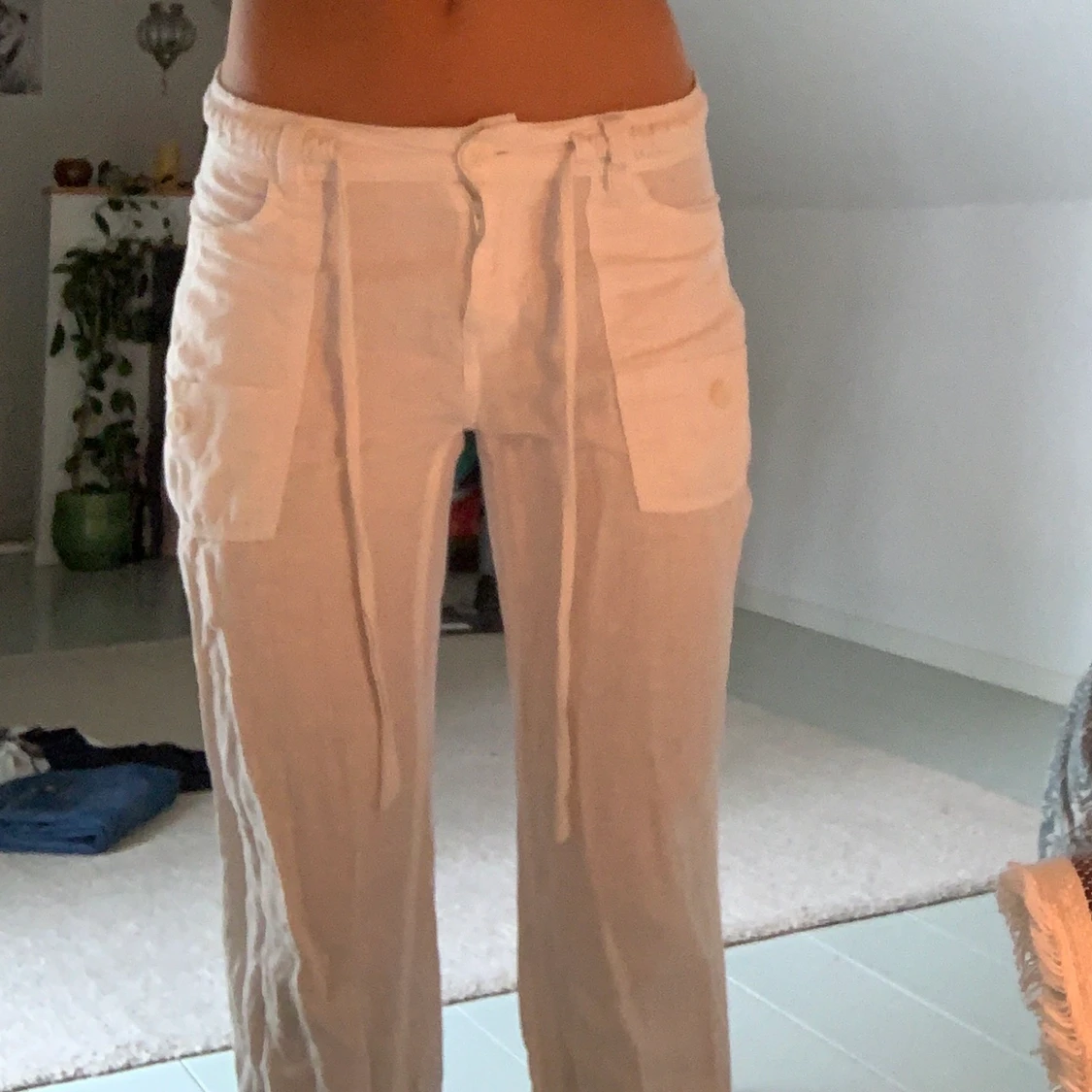 Perfekta lågmidjade linnebyxorna  - 91