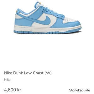 Dunks - Intressekoll på min Nike dunk low coast då de ej kommer till användning. Storlek 36,5 och använda enbart ett fåtal gånger. Köpta direkt från soldouts hemsida. Kontakta för fler bilder💕