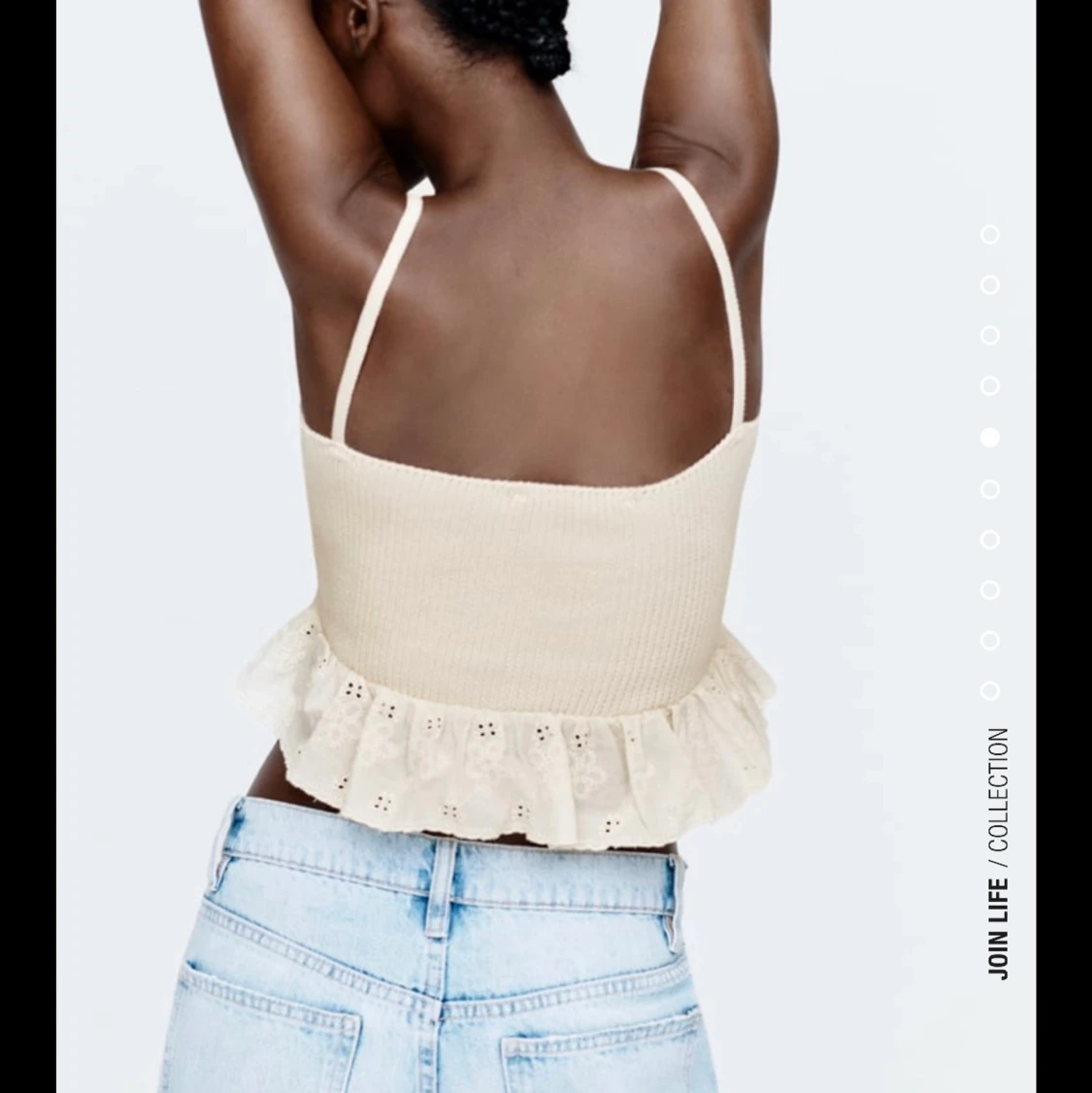 Stickad korsett topp i bomull - 91