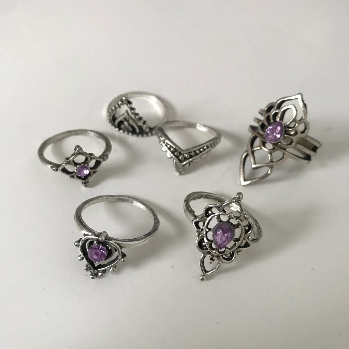 Ringar lila, silver, metallic