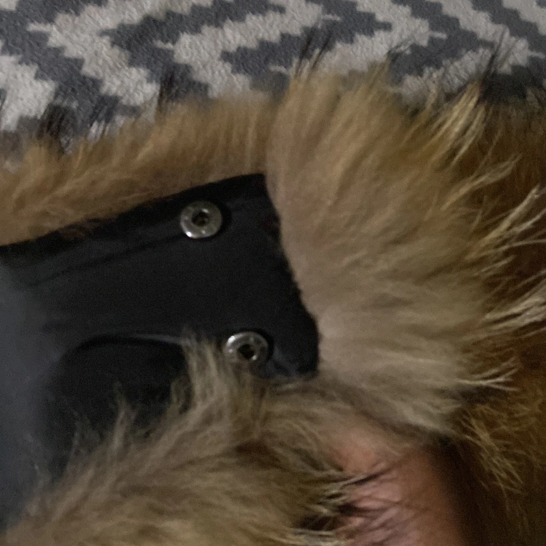 Äkta päls krage med knappar - 91