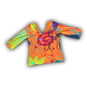 90s graphic topp - !-50%!supersnygg retro flerfärgad topp! kan användas på båda sidorna! står ingen storlek men kan passa xs-m ! inga defekter!💋
