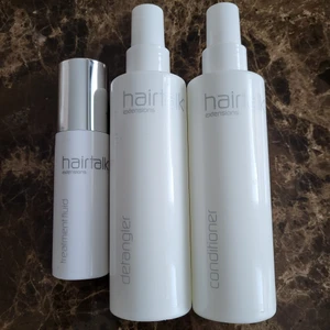 Hairtalk produkter - Hairtalk produkter -treatment fluid 50ml -detangler 200ml -conditioner 200ml Alla produkter är endast testade 2 ggr