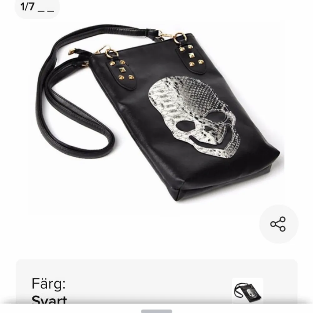 Punk rock skull handväska äkta  I ny skick . Väskor.