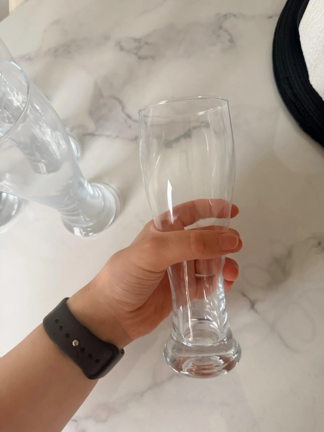 Sex höga ölglas i klart glas - 4