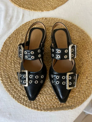 Ganni Feminine Buckle Ballerinas - Säljer mina fina Ganni Feminine Buckle Ballerinas i storlek 37. Köpte förra våren så använda en säsong
