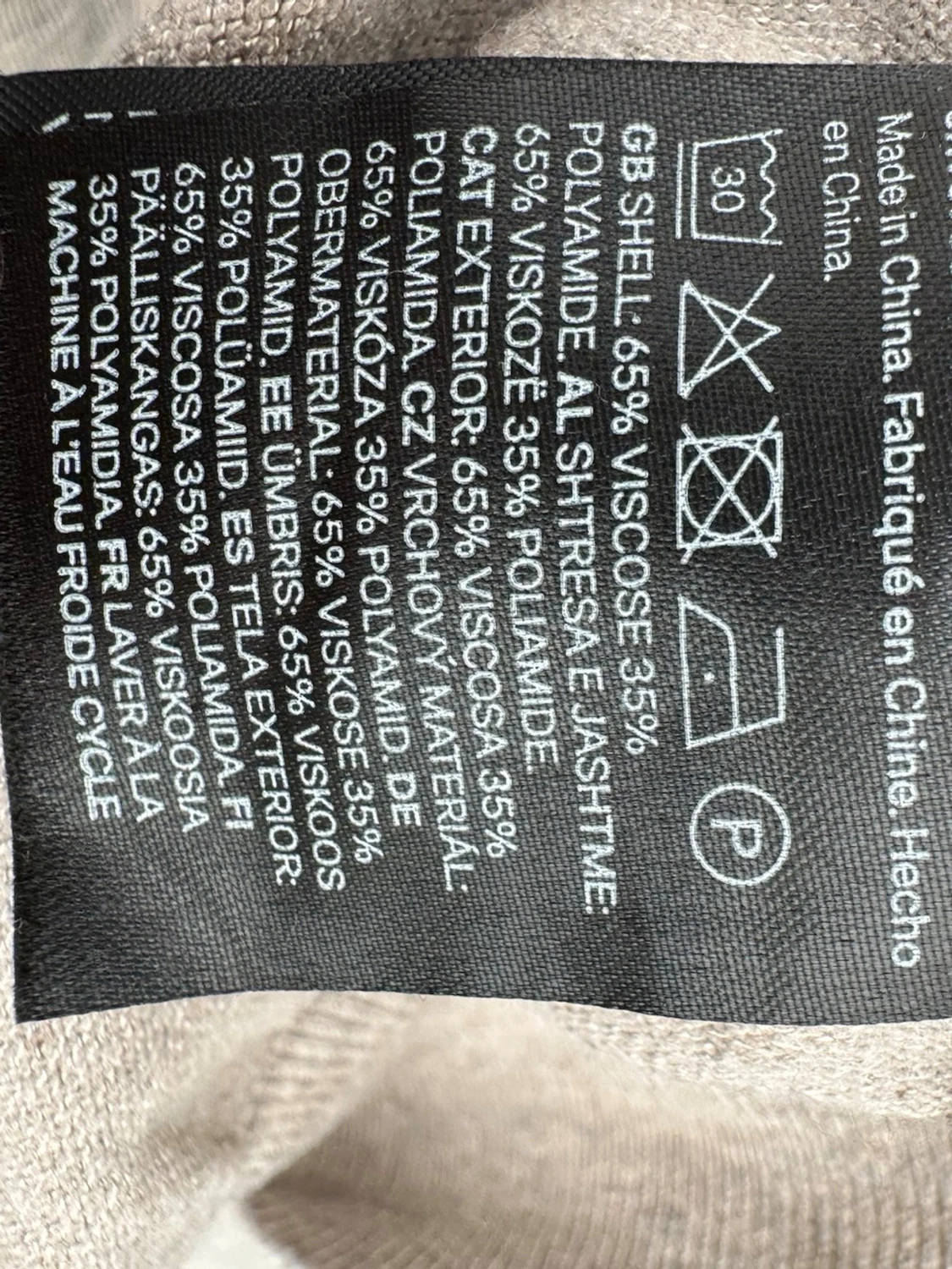 Beige halvzip tröja i viskosmix - 1