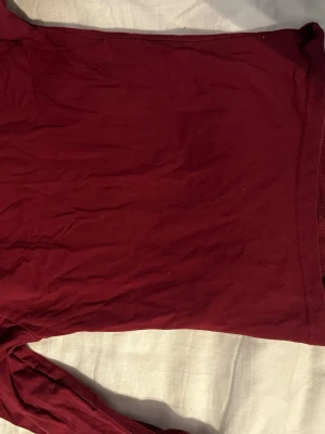 Vinröd långärmad topp från Motel - Säljer en enkel och stilren vinröd långärmad topp från Motel i mjuk bomull. Perfekt att matcha med jeans eller kjol för en clean look. Modellen är figurnära och har rund halsringning.