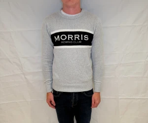 Morris Sweater Grey Men's - Grå stickad tröja i bomull, begagnad i mycket gott skick.