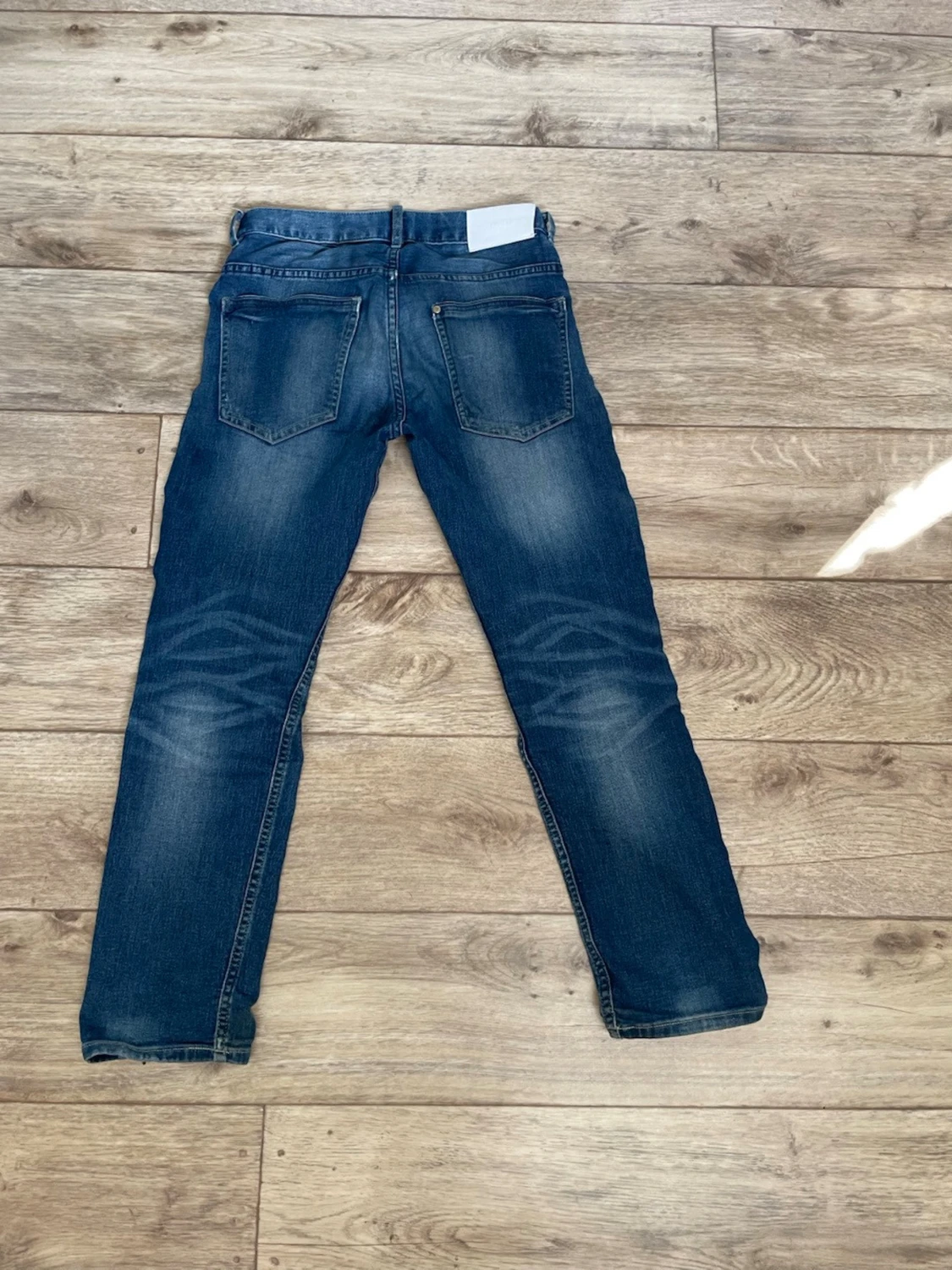 Blå slim fit jeans med stretch - 1